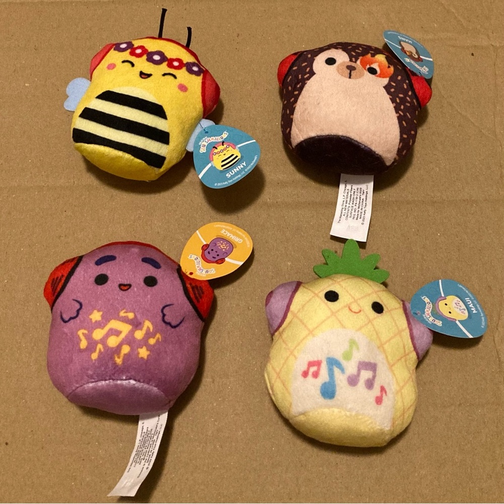 Lot of 4 NWT 2023 McDonald’s Happy Meal Squishmallows Sunny Hans Maui Grimace
